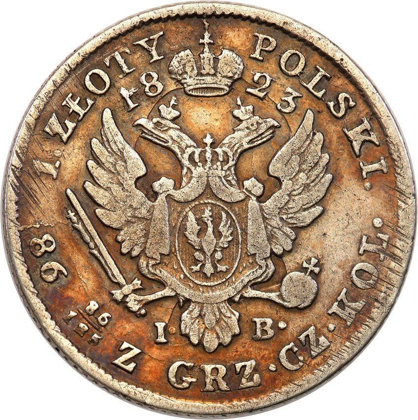 Królestwo Polskie/Rosja. Aleksander l. 1 złoty 1823 IB, Warszawa - RZADKOŚĆ